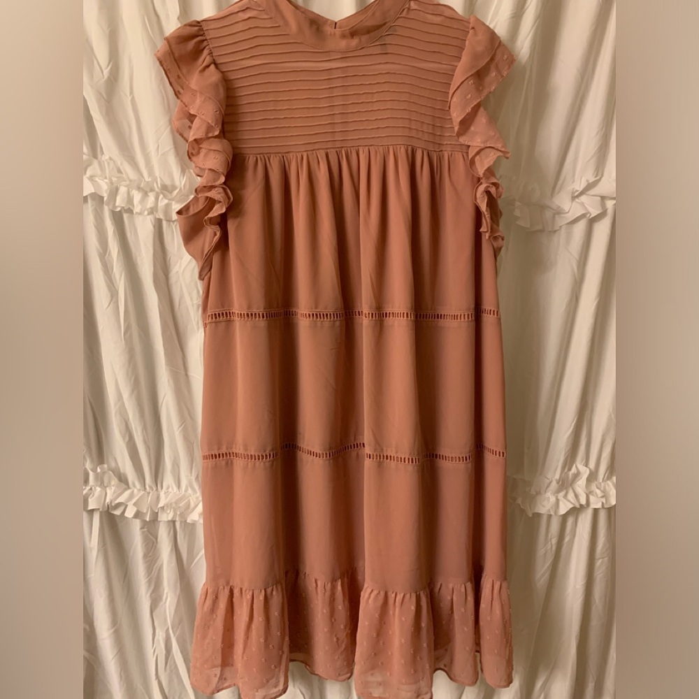 💓Who What Wear Blush Pink Tiered Dress, XL💓